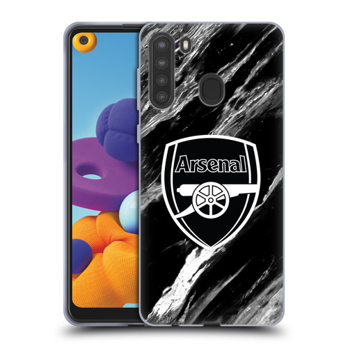 Arsenal FC Crest Patterns Marble Soft Gel Case for Samsung Galaxy A21 (2020)