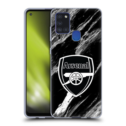 Arsenal FC Crest Patterns Marble Soft Gel Case for Samsung Galaxy A21s (2020)