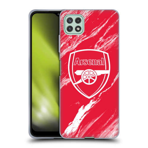Arsenal FC Crest Patterns Red Marble Soft Gel Case for Samsung Galaxy A22 5G / F42 5G (2021)
