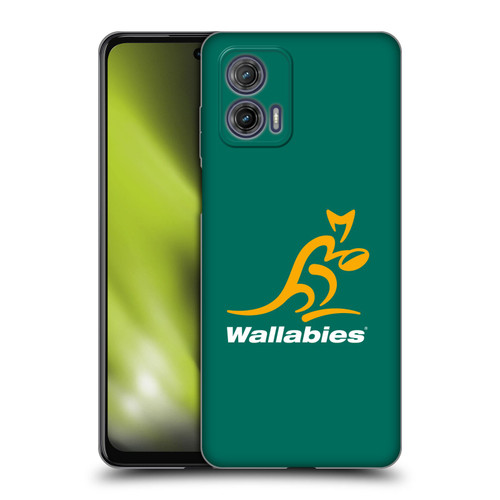 Australia National Rugby Union Team Crest Plain Green Soft Gel Case for Motorola Moto G73 5G