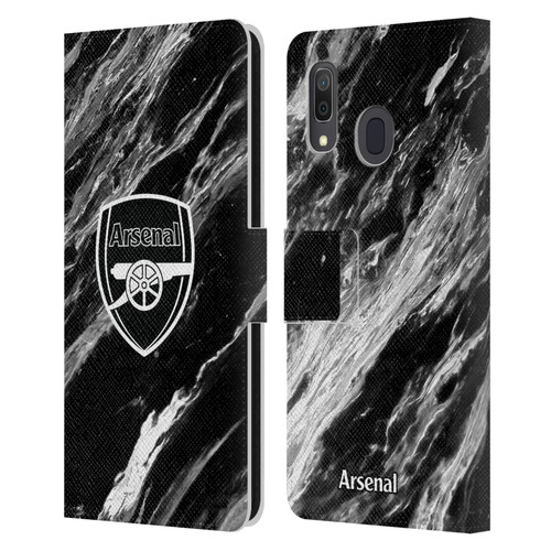 Arsenal FC Crest Patterns Marble Leather Book Wallet Case Cover For Samsung Galaxy A33 5G (2022)