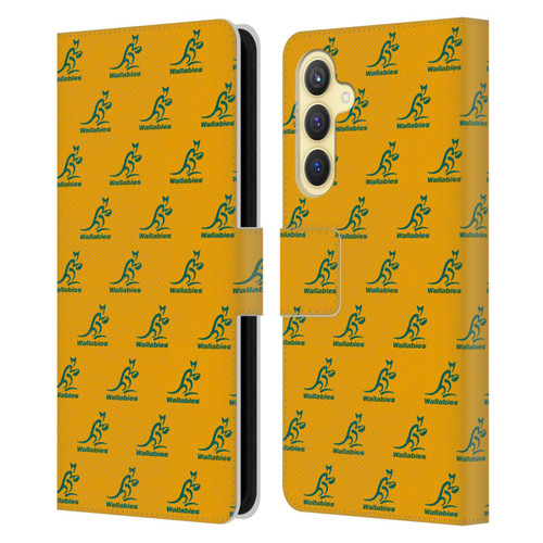 Australia National Rugby Union Team Crest Pattern Leather Book Wallet Case Cover For Samsung Galaxy S23 FE 5G