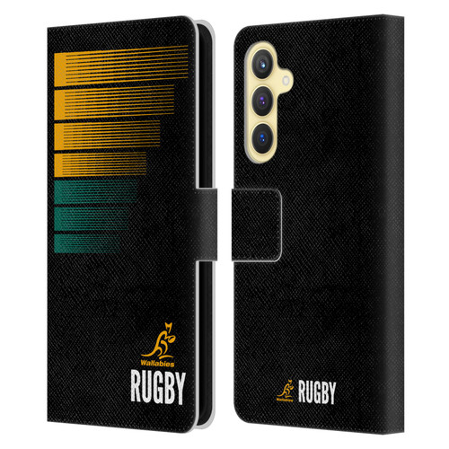 Australia National Rugby Union Team Crest Rugby Green Yellow Leather Book Wallet Case Cover For Samsung Galaxy S23 FE 5G