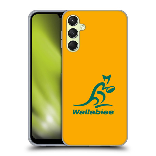 Australia National Rugby Union Team Crest Plain Yellow Soft Gel Case for Samsung Galaxy A24 4G / Galaxy M34 5G