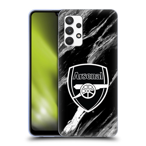 Arsenal FC Crest Patterns Marble Soft Gel Case for Samsung Galaxy A32 (2021)