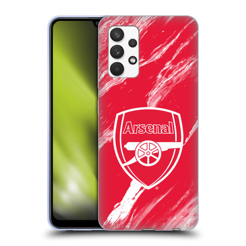 Arsenal FC Crest Patterns Red Marble Soft Gel Case for Samsung Galaxy A32 (2021)