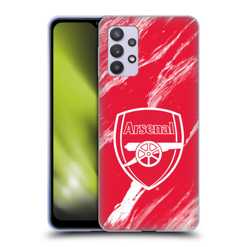 Arsenal FC Crest Patterns Red Marble Soft Gel Case for Samsung Galaxy A32 5G / M32 5G (2021)