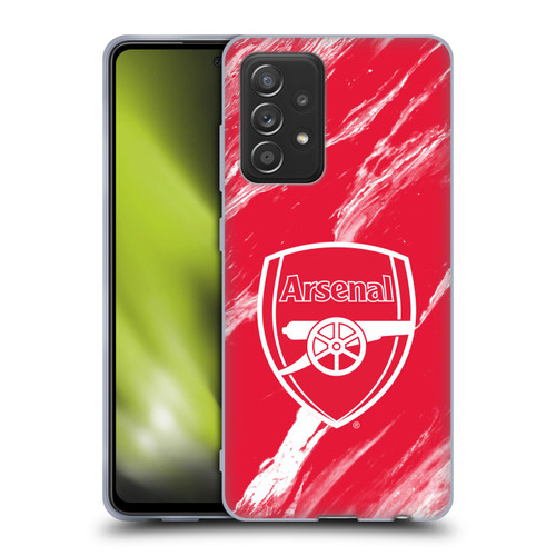 Arsenal FC Crest Patterns Red Marble Soft Gel Case for Samsung Galaxy A52 / A52s / 5G (2021)