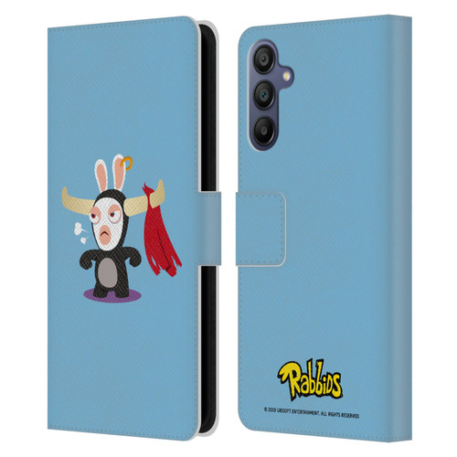 Rabbids Costumes Bull Leather Book Wallet Case Cover For Samsung Galaxy A15