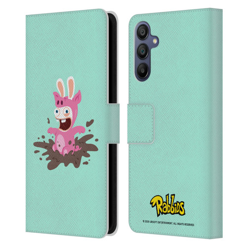 Rabbids Costumes Pig Leather Book Wallet Case Cover For Samsung Galaxy A15