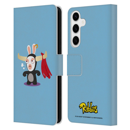 Rabbids Costumes Bull Leather Book Wallet Case Cover For Samsung Galaxy S24+ 5G