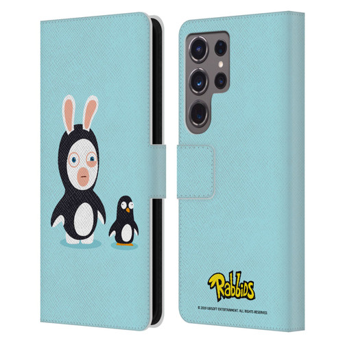 Rabbids Costumes Penguin Leather Book Wallet Case Cover For Samsung Galaxy S24 Ultra 5G