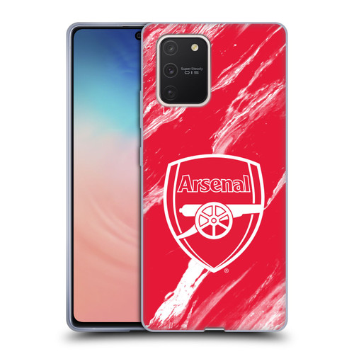 Arsenal FC Crest Patterns Red Marble Soft Gel Case for Samsung Galaxy S10 Lite