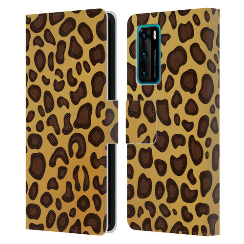 Haroulita Animal Prints Leopard Leather Book Wallet Case Cover For Huawei P40 5G