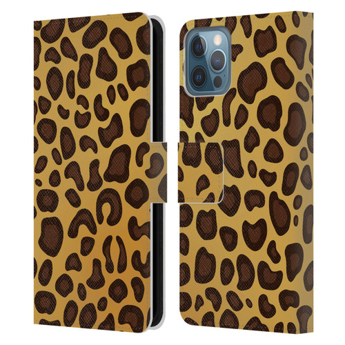 Haroulita Animal Prints Leopard Leather Book Wallet Case Cover For Apple iPhone 12 / iPhone 12 Pro