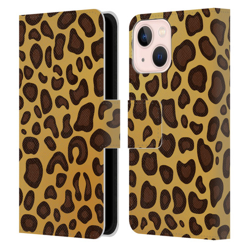 Haroulita Animal Prints Leopard Leather Book Wallet Case Cover For Apple iPhone 13 Mini