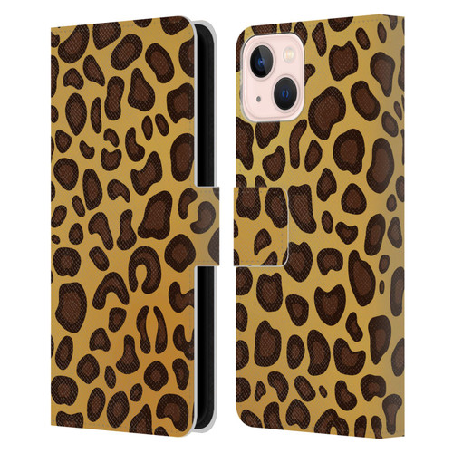 Haroulita Animal Prints Leopard Leather Book Wallet Case Cover For Apple iPhone 13