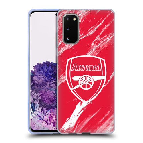 Arsenal FC Crest Patterns Red Marble Soft Gel Case for Samsung Galaxy S20 / S20 5G