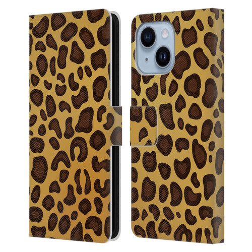 Haroulita Animal Prints Leopard Leather Book Wallet Case Cover For Apple iPhone 14 Plus