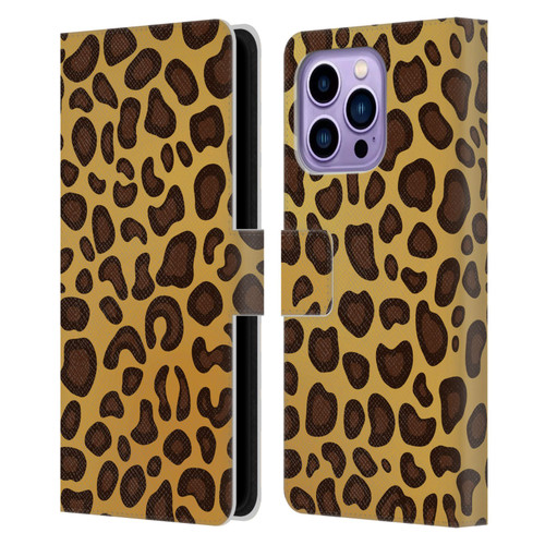 Haroulita Animal Prints Leopard Leather Book Wallet Case Cover For Apple iPhone 14 Pro Max
