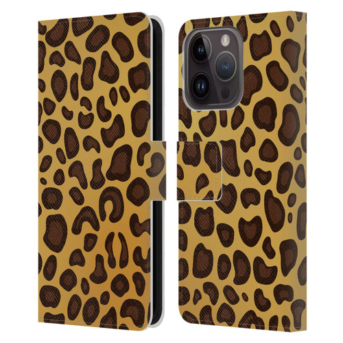 Haroulita Animal Prints Leopard Leather Book Wallet Case Cover For Apple iPhone 15 Pro