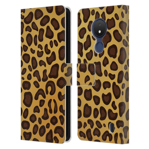Haroulita Animal Prints Leopard Leather Book Wallet Case Cover For Nokia C21