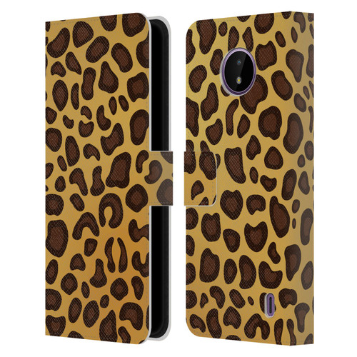 Haroulita Animal Prints Leopard Leather Book Wallet Case Cover For Nokia C10 / C20