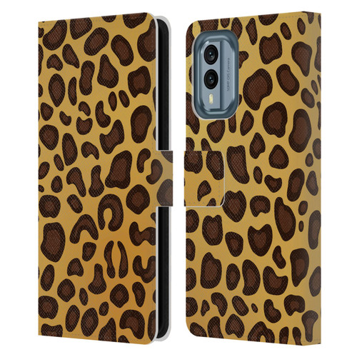 Haroulita Animal Prints Leopard Leather Book Wallet Case Cover For Nokia X30
