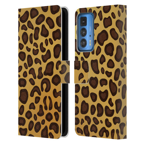 Haroulita Animal Prints Leopard Leather Book Wallet Case Cover For Motorola Edge 20 Pro