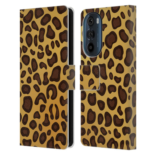 Haroulita Animal Prints Leopard Leather Book Wallet Case Cover For Motorola Edge 30