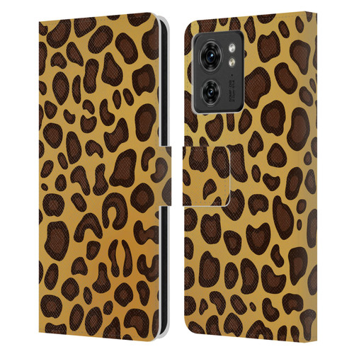 Haroulita Animal Prints Leopard Leather Book Wallet Case Cover For Motorola Moto Edge 40
