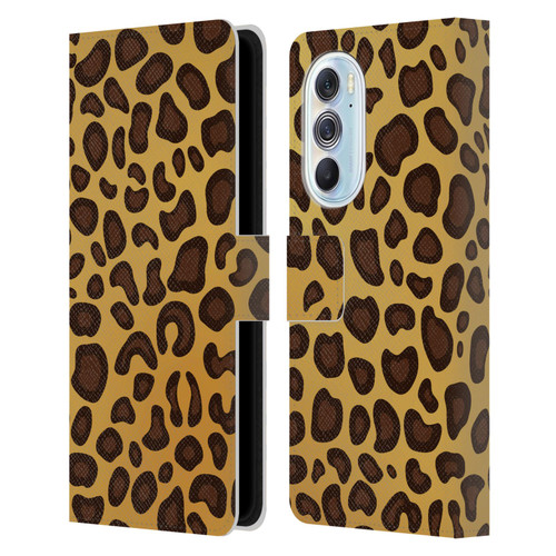 Haroulita Animal Prints Leopard Leather Book Wallet Case Cover For Motorola Edge X30