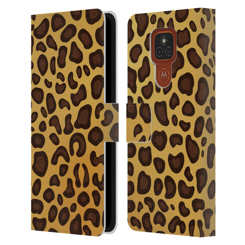 Haroulita Animal Prints Leopard Leather Book Wallet Case Cover For Motorola Moto E7 Plus