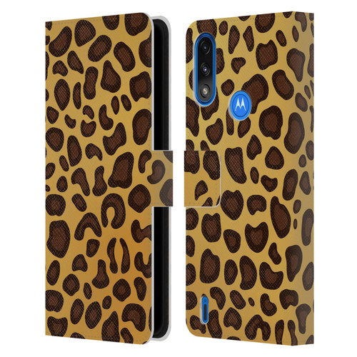 Haroulita Animal Prints Leopard Leather Book Wallet Case Cover For Motorola Moto E7 Power / Moto E7i Power