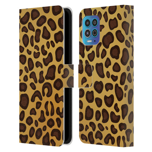 Haroulita Animal Prints Leopard Leather Book Wallet Case Cover For Motorola Moto G100