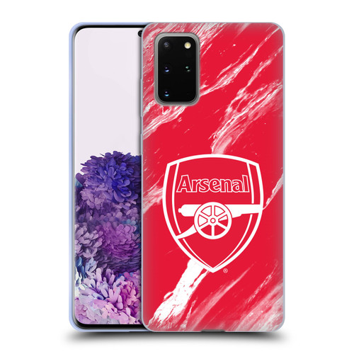 Arsenal FC Crest Patterns Red Marble Soft Gel Case for Samsung Galaxy S20+ / S20+ 5G