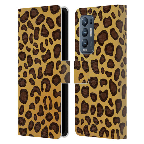 Haroulita Animal Prints Leopard Leather Book Wallet Case Cover For OPPO Find X3 Neo / Reno5 Pro+ 5G