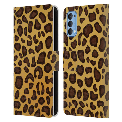 Haroulita Animal Prints Leopard Leather Book Wallet Case Cover For OPPO Reno 4 5G