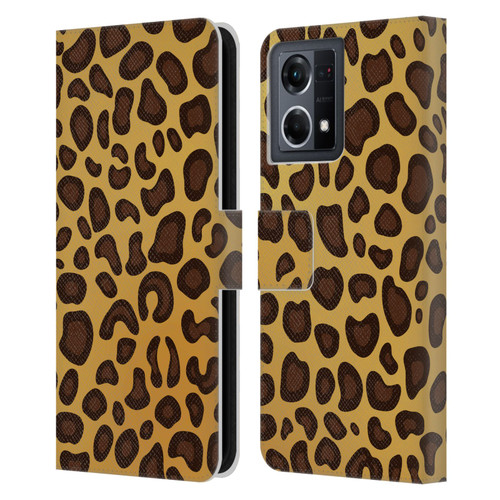 Haroulita Animal Prints Leopard Leather Book Wallet Case Cover For OPPO Reno8 4G