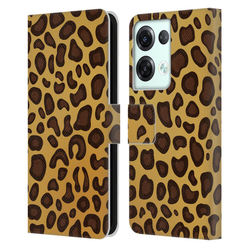 Haroulita Animal Prints Leopard Leather Book Wallet Case Cover For OPPO Reno8 Pro