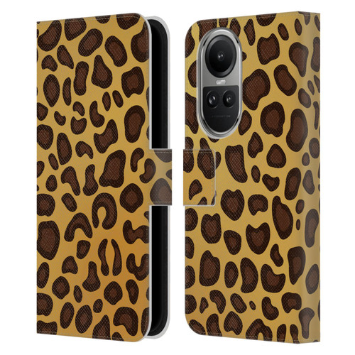 Haroulita Animal Prints Leopard Leather Book Wallet Case Cover For OPPO Reno10 5G / Reno10 Pro 5G