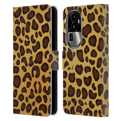 Haroulita Animal Prints Leopard Leather Book Wallet Case Cover For OPPO Reno10 Pro+