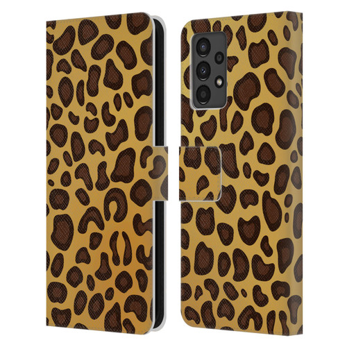 Haroulita Animal Prints Leopard Leather Book Wallet Case Cover For Samsung Galaxy A13 (2022)