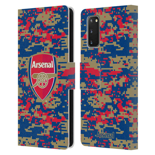 Arsenal FC Crest Patterns Digital Camouflage Leather Book Wallet Case Cover For Samsung Galaxy S20 / S20 5G