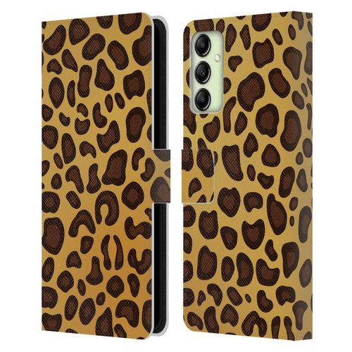 Haroulita Animal Prints Leopard Leather Book Wallet Case Cover For Samsung Galaxy A14 5G