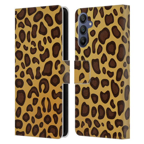 Haroulita Animal Prints Leopard Leather Book Wallet Case Cover For Samsung Galaxy A15