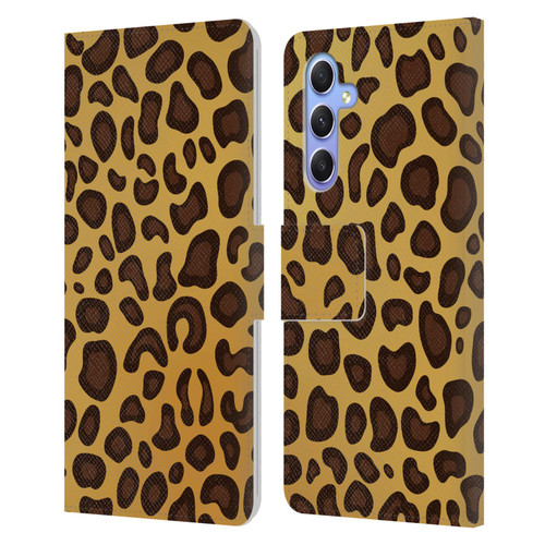 Haroulita Animal Prints Leopard Leather Book Wallet Case Cover For Samsung Galaxy A34 5G