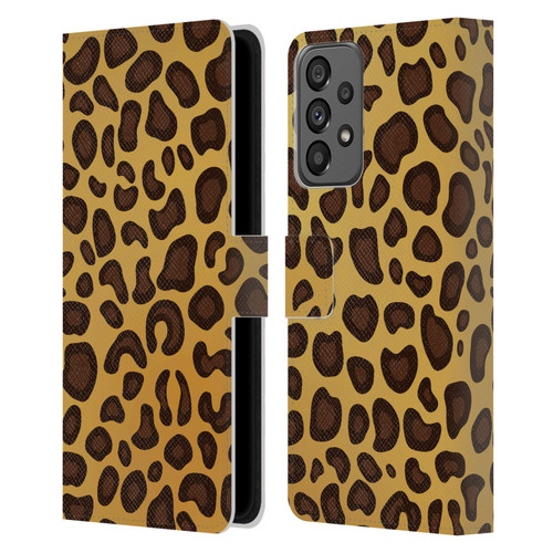 Haroulita Animal Prints Leopard Leather Book Wallet Case Cover For Samsung Galaxy A73 5G (2022)