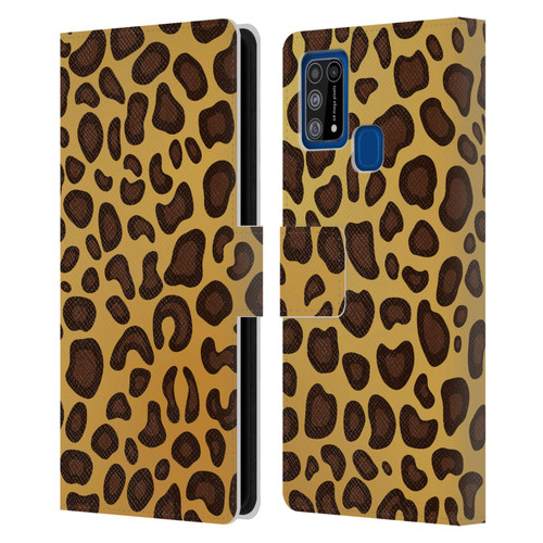 Haroulita Animal Prints Leopard Leather Book Wallet Case Cover For Samsung Galaxy M31 (2020)