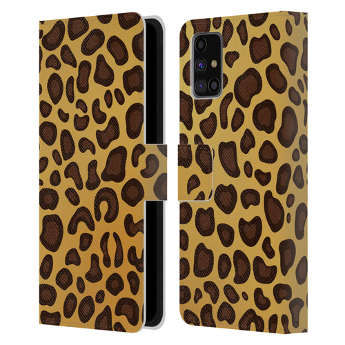Haroulita Animal Prints Leopard Leather Book Wallet Case Cover For Samsung Galaxy M31s (2020)